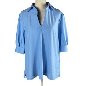 JUDE CONNALLY Jude Cloth Cornflower Blue Popover Top Size Small